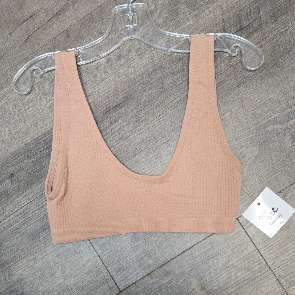 Youmita Tan Ribbed Bra